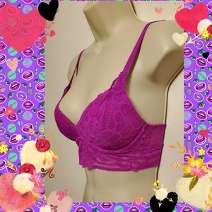 Victorias Secret Pink Tropical Lace PushUp Bra XS